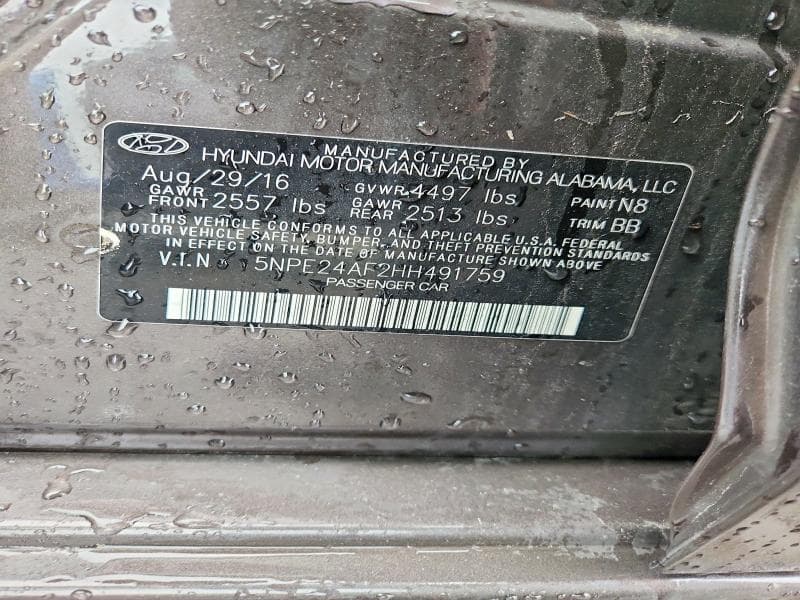2017 HYUNDAI SONATA SE 12