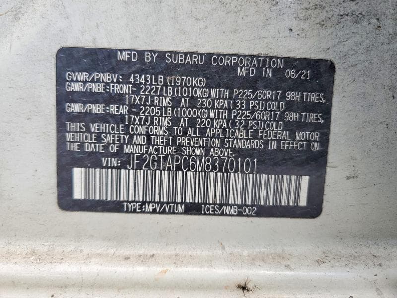 2021 SUBARU CROSSTREK PREMIUM 12