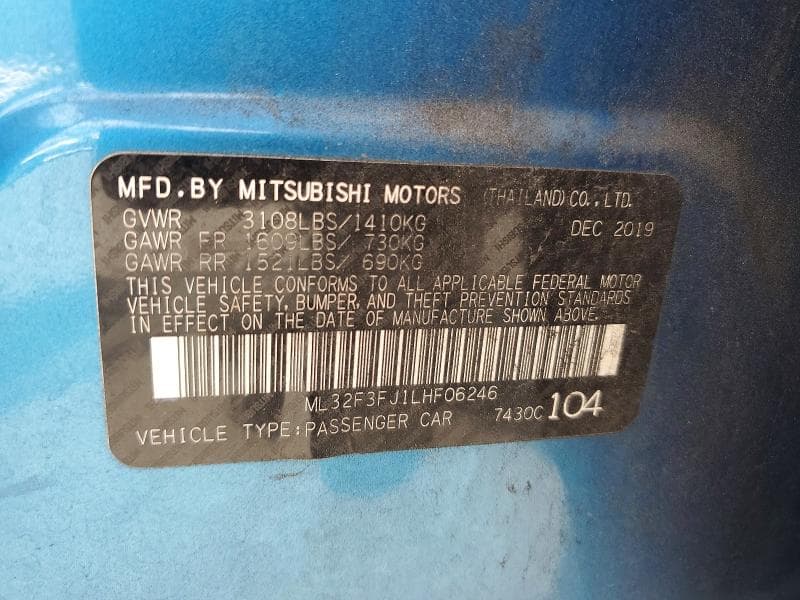 2020 MITSUBISHI MIRAGE G4 ES 12
