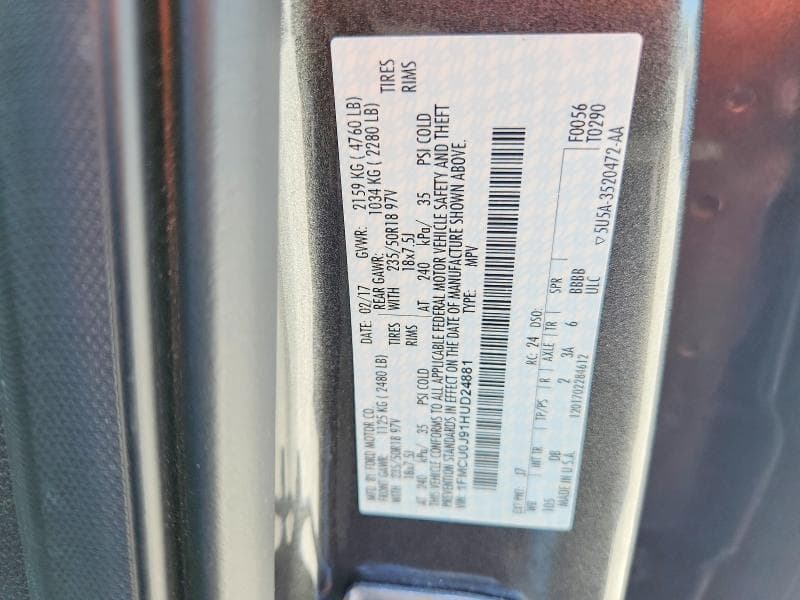 2017 FORD ESCAPE TITANIUM 26