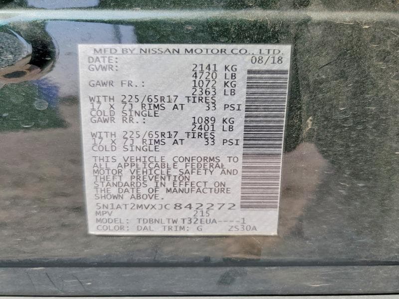 2018 NISSAN ROGUE SV 13