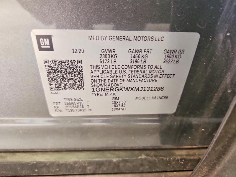 2021 CHEVROLET TRAVERSE LT 14