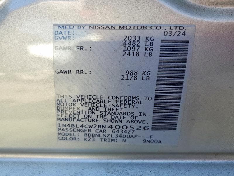 2024 NISSAN ALTIMA SR 12