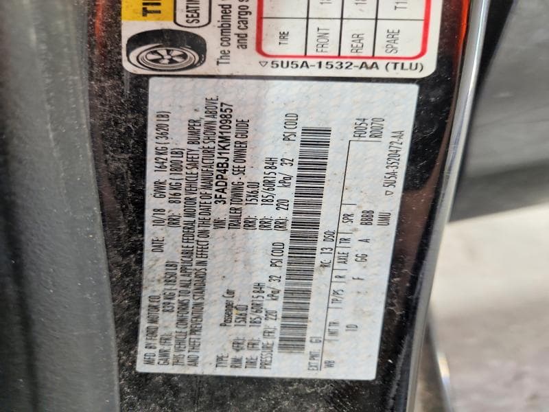 2019 FORD FIESTA SE 12