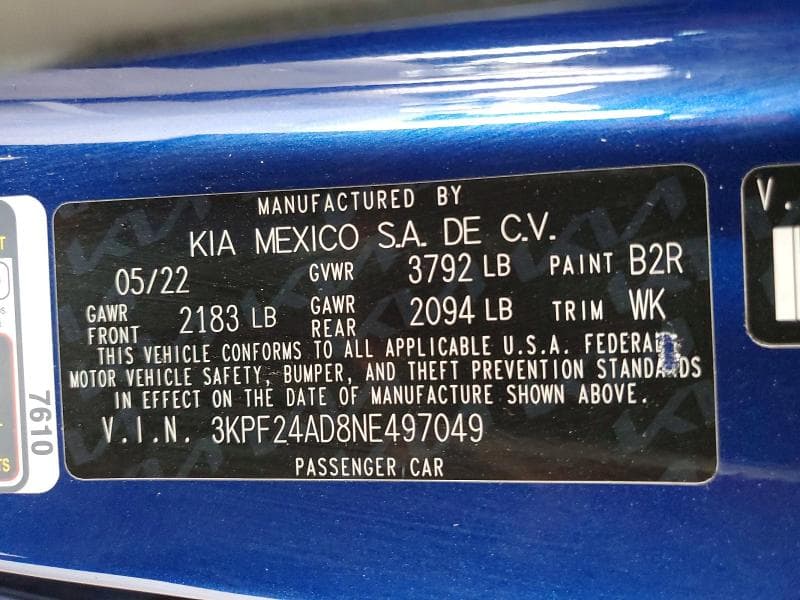2022 KIA FORTE 12