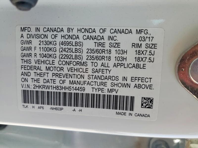 2017 HONDA CR-V EXL 13