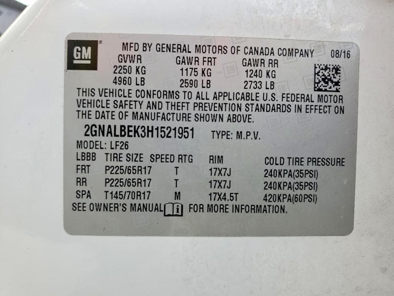 2017 CHEVROLET EQUINOX LS 13