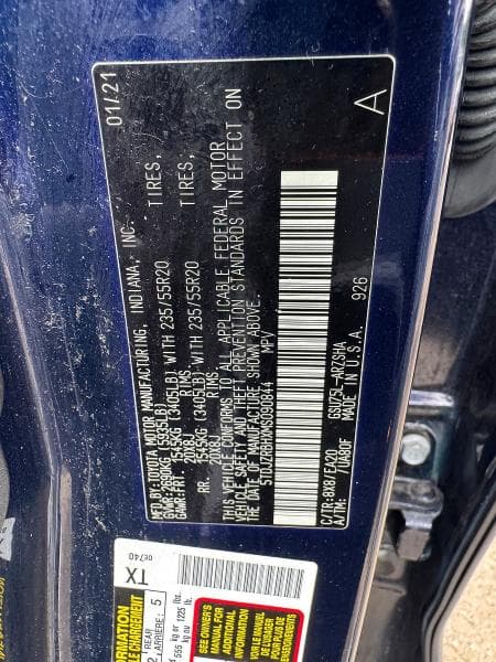 2021 TOYOTA HIGHLANDER XSE 10