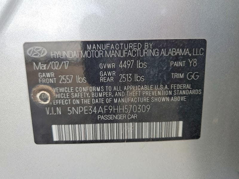 2017 HYUNDAI SONATA SPORT 12