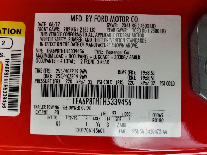 2017 FORD MUSTANG BASE 12