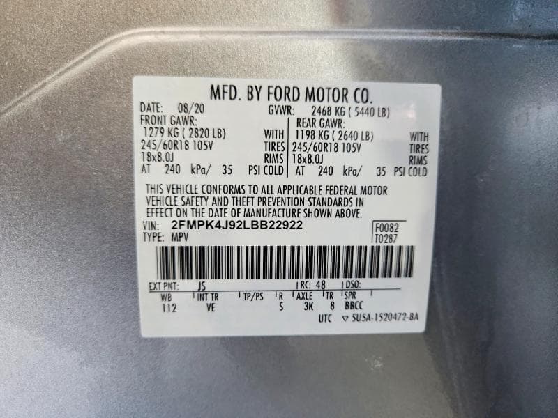 2020 FORD EDGE SEL 12