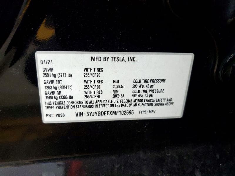 2021 TESLA MODEL Y 13