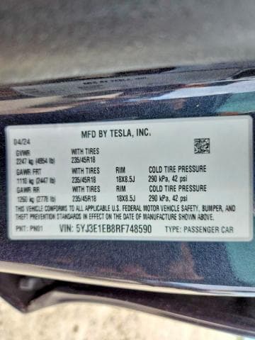 2024 TESLA MODEL 3 12