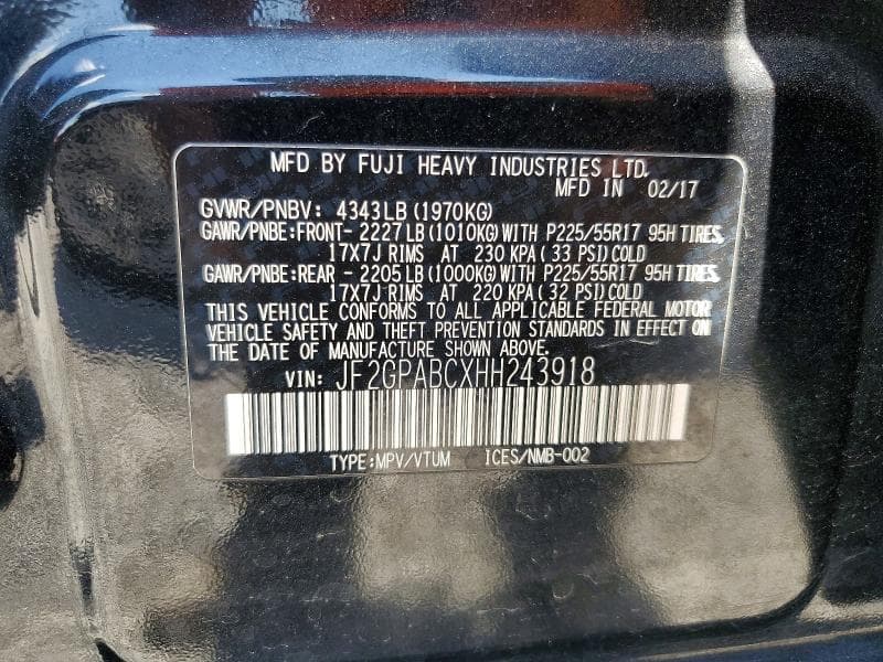 2017 SUBARU CROSSTREK PREMIUM 14