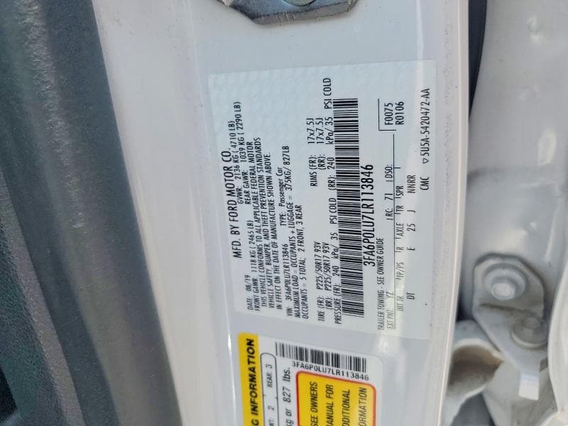 2020 FORD FUSION SE 12