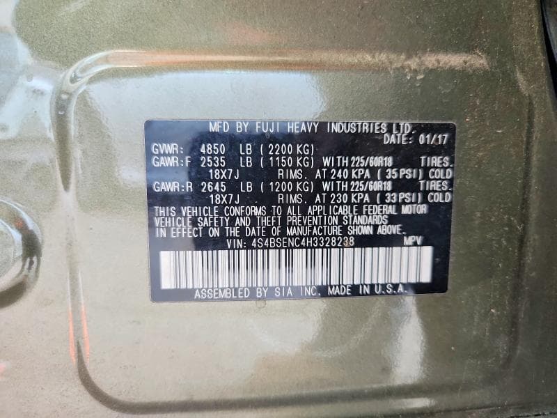 2017 SUBARU OUTBACK 3.6R LIMITED 14