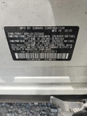 2020 SUBARU FORESTER TOURING 13
