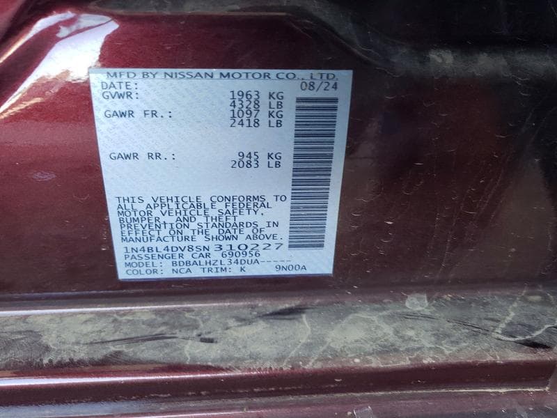 2025 NISSAN ALTIMA SV 13