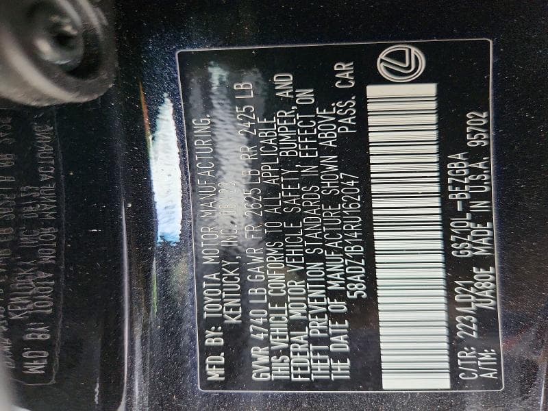2024 LEXUS ES 350 BASE 12