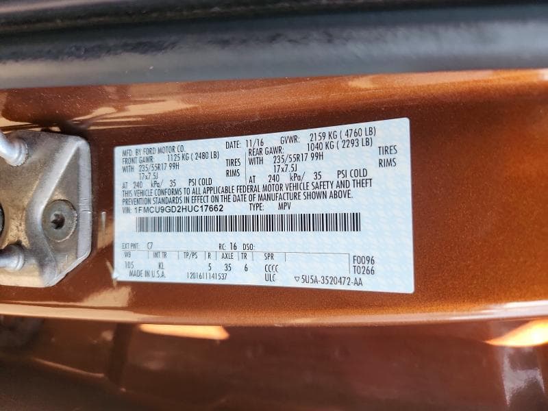 2017 FORD ESCAPE SE 13