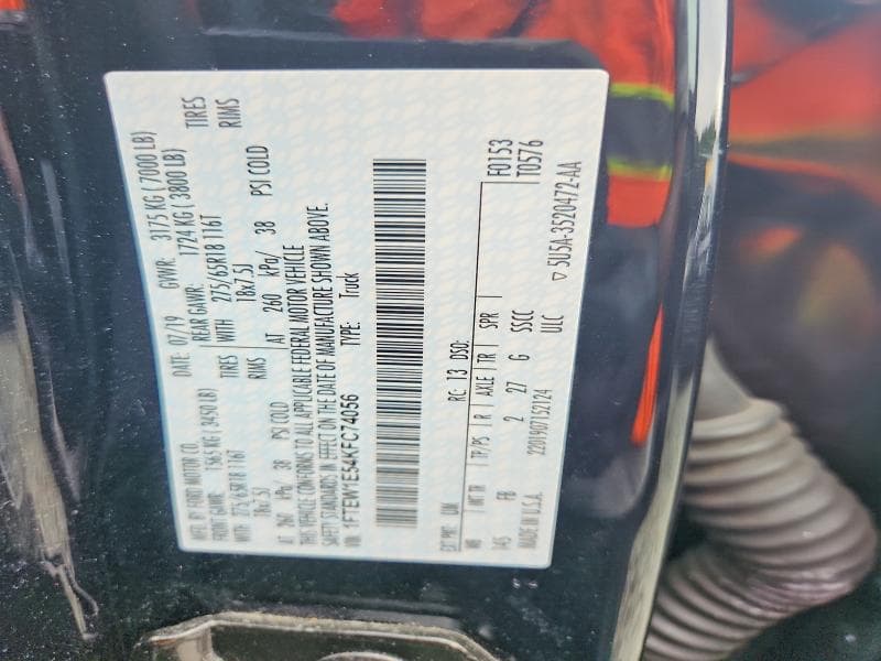 2019 FORD F150 SUPERCREW 12