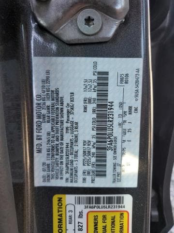 2020 FORD FUSION SE 12