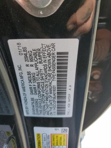 2018 HONDA ACCORD EXL 13