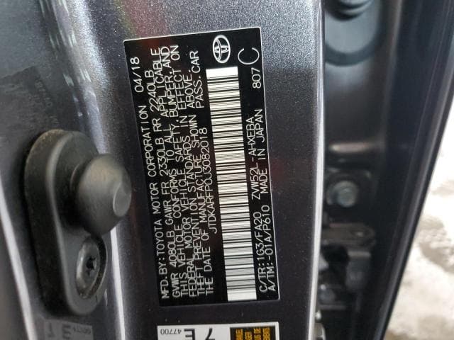 2018 TOYOTA PRIUS PRIME 12