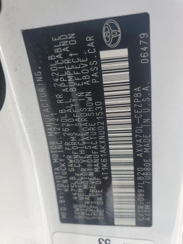 2022 TOYOTA CAMRY XSE 12