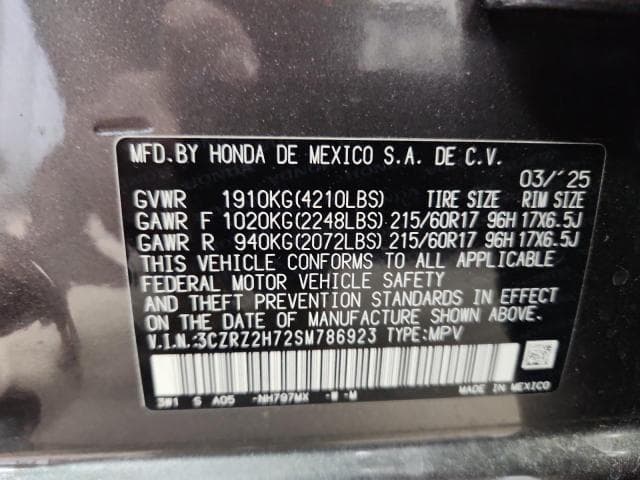 2025 HONDA HR-V EXL 13