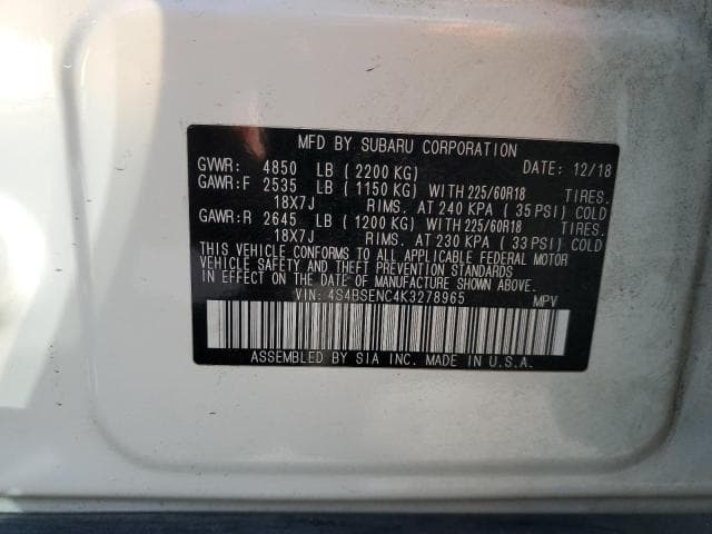 2019 SUBARU OUTBACK 3.6R LIMITED 3.6R LIMITED 13