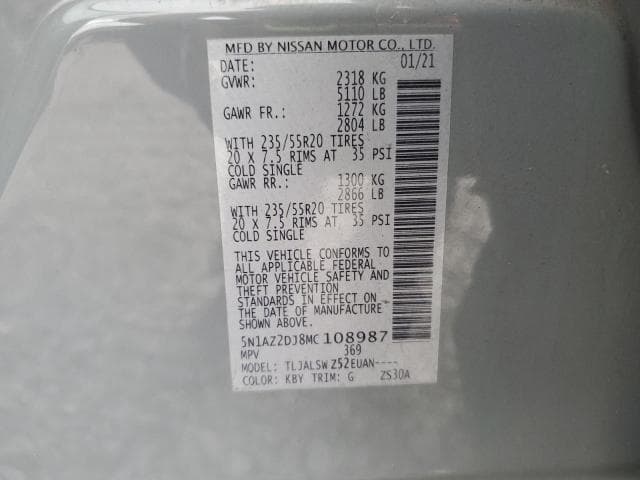 2021 NISSAN MURANO PLATINUM PLATINUM 14