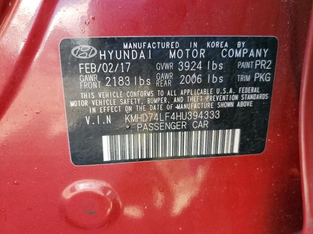 2017 HYUNDAI ELANTRA SE 12