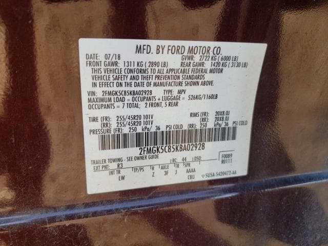 2019 FORD FLEX SEL 13