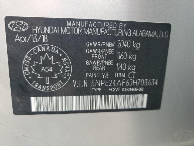 2018 HYUNDAI SONATA SE 13