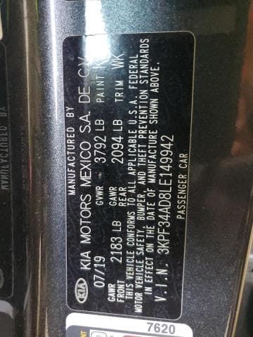 2020 KIA FORTE GT LINE 12