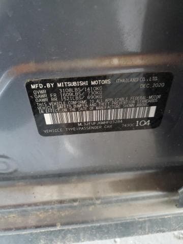 2021 MITSUBISHI MIRAGE G4 ES 12