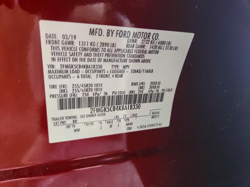 2019 FORD FLEX SEL 13