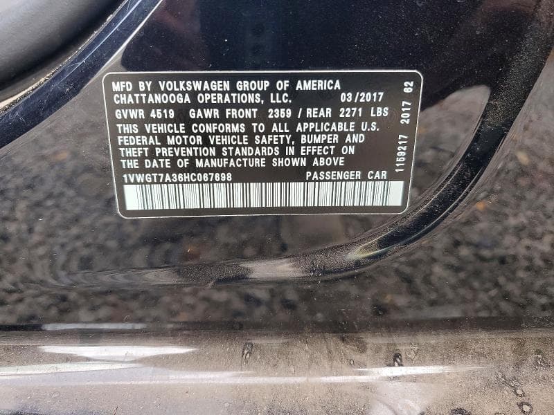 2017 VOLKSWAGEN PASSAT SE 12