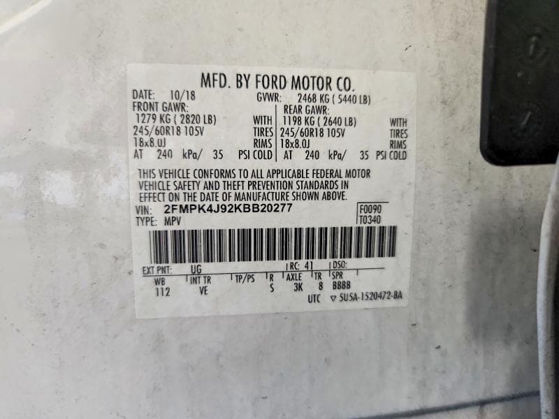 2019 FORD EDGE SEL 14