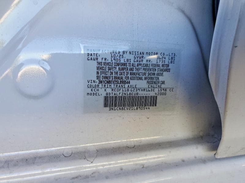 2025 NISSAN VERSA SV 12