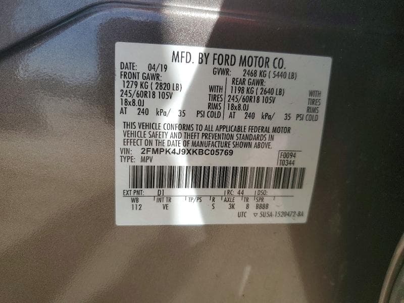 2019 FORD EDGE SEL 13
