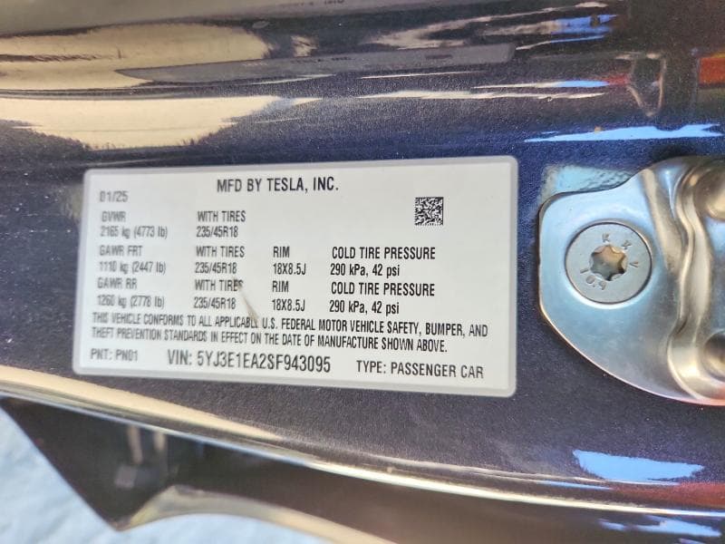 2025 TESLA MODEL 3 13