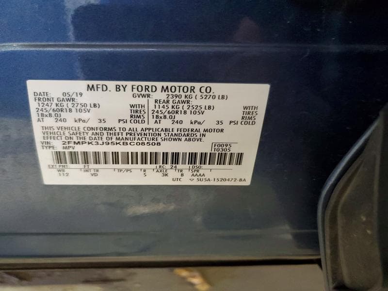 2019 FORD EDGE SEL 13