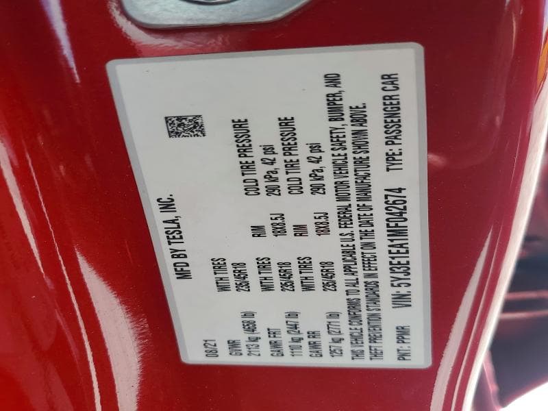 2021 TESLA MODEL 3 13