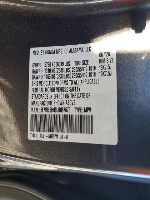 2020 HONDA ODYSSEY ELITE 13