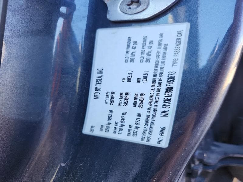 2019 TESLA MODEL 3 12
