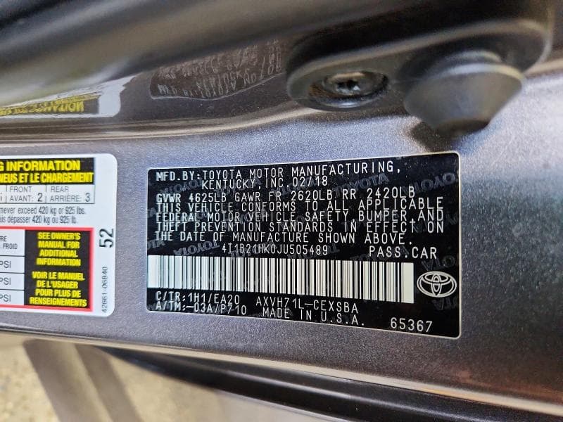 2018 TOYOTA CAMRY HYBRID SE 12