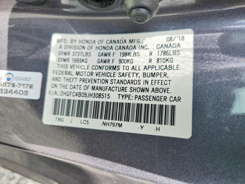 2018 HONDA CIVIC LX 13