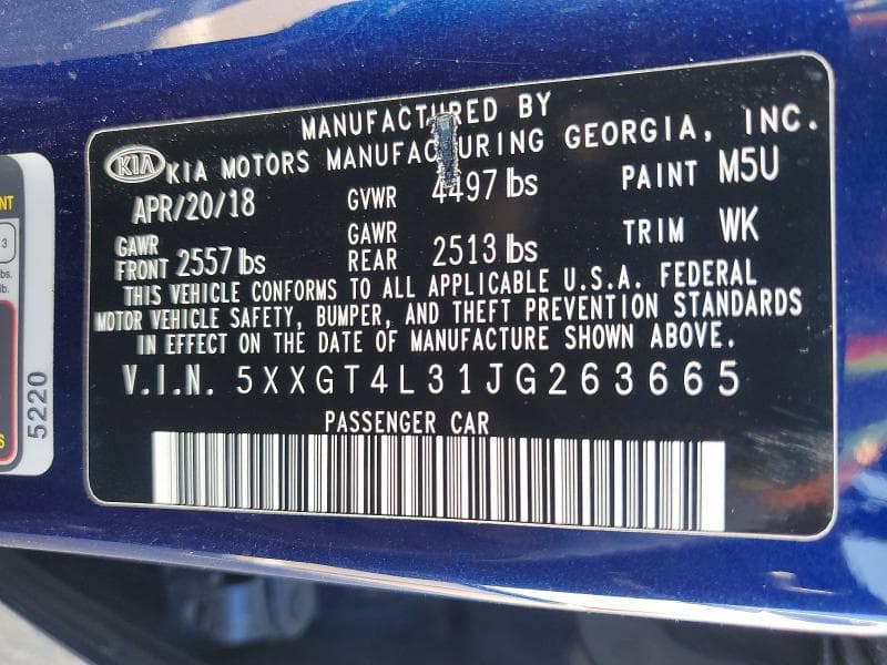 2018 KIA OPTIMA LX 13